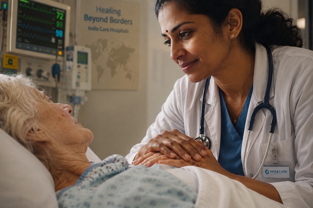 Clinician offering compassionate care to a patient